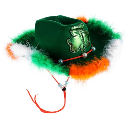 FELTECHELECTR St. Patrick Hut trachten zubehör party kopfschmuck Irland irische Mütze Baskenmütze Hüte Cosplay-Hut Männer Hut Junge Make-up-Kostüm-Requisiten Geschenk Partyhut Damen Stoff von FELTECHELECTR