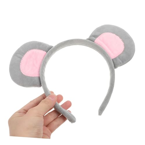 FELTECHELECTR Tierkostüm Maus Set mit Ohr haarreifen und Schleife Weicher Grauer Cosplay kopfschmuck für Fasching Karneval Party und Fotoshootings von FELTECHELECTR