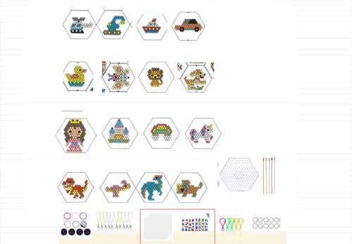 FEMBW Große Bügelperlen Set, 1500 Stück 10mm Steckperlen mit Platten, 16 Muster(4 Themen) und Bügelpapier, 12 Bunte Farben XL Bügelperlen, Bastelperlen Kreatives Perlenset für Kinder von FEMBW