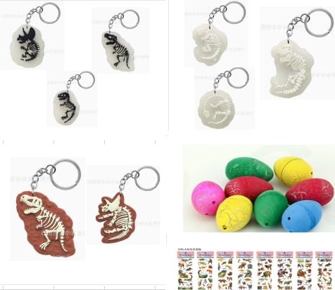 FEMBW Kindergeburtstag Mitgebsel Set, Dino Party Give Aways Kindergeburtstag mit Lupe Leuchtende Schlüsselanhänger Dino Eier Skeleton Kordelzugbeutel 3D Dino Stickers, Mitbringsel Jungen für Geburstag FEMBW Kindergeburtstag Mitgebsel Set, Dino Party Give Aways Kindergeburtstag mit Lupe Leuchtende Schlüsselanhänger Dino Eier Skeleton Kordelzugbeutel 3D Dino Stickers, Mitbringsel Jungen für Geburstag von FEMBW