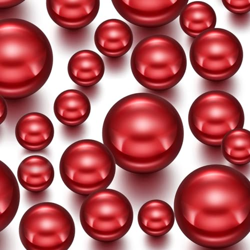 Schwimmende Perlen 150 Stück Kein Loch Acryl-Kunstperlen 8/14/20mm Lose Perlen für Schmuckherstellung, DIY-Schmuck Schwimmende und Vasenfüller Partydekorationen (Rot) von FENGCHUANG