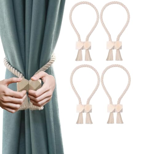 FENGCHUANG Starke Magnetische Vorhang Raffhalter, 4 Stück Gardinenraffer mit Magnet, Outdoor-Raffhalter für Gardinen für Fenstervorhänge für Zuhause und Büro (Beige FENGCHUANG Starke Magnetische Vorhang Raffhalter, 4 Stück Gardinenraffer mit Magnet, Outdoor-Raffhalter für Gardinen für Fenstervorhänge für Zuhause und Büro (Beige von FENGCHUANG