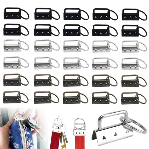 30 Stück Schlüsselband Rohlinge 32mm, Filz Schlüsselanhänger Rohling, Schlüsselanhänger Hardware, Klemmschließeanhänger für Herstellung von Schlüsselbändern DIY (3 Farben) (32mm) von FENGJIAHUI