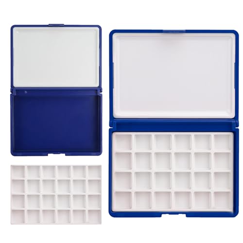 24 Zellen-Aufbewahrungspalettenbox, Farbaufbewahrungspalette, multifunktionale Reise-Farbpalette, Aquarellbox, leere Box, geeignet für Acrylmalerei, gemischte Farben und Gouache (0,5 ml/Gitter, blau) 24 Zellen-Aufbewahrungspalettenbox, Farbaufbewahrungspalette, multifunktionale Reise-Farbpalette, Aquarellbox, leere Box, geeignet für Acrylmalerei, gemischte Farben und Gouache (0,5 ml/Gitter, blau) von FENGJINGJIACHENG