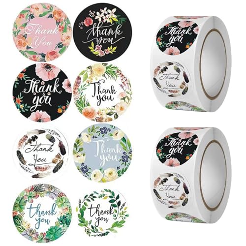 Dankesaufkleber, runde Goldfolien-Aufkleber, 25 mm, 8 einzigartige Designs, Dankesaufkleberrolle, Baby-Geschenk- und Hochzeitsaufkleber, Verpackungszubehör für handgefertigte Waren, Kleinunternehmer, von FENGJINGJIACHENG