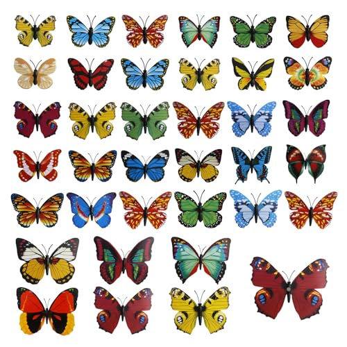 36 Stück Schmetterlinge Deko mit Magnete 3D Schmetterling Magneten Kühlschrank Künstliche Bunte Schmetterling Gmagnete tür Magnet PVC Magnetische Kühlschrankdekoration für Kühlschrank 36 Stück Schmetterlinge Deko mit Magnete 3D Schmetterling Magneten Kühlschrank Künstliche Bunte Schmetterling Gmagnete tür Magnet PVC Magnetische Kühlschrankdekoration für Kühlschrank von FENGQQKJ