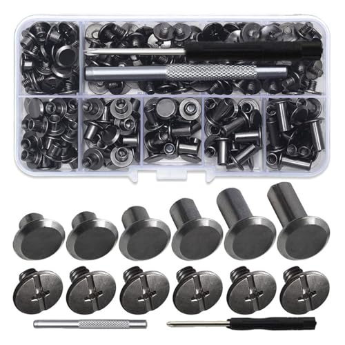 Buchschrauben Metall Gürtelschrauben Kreuzkopf Schraube für Hundeleine Buchschraube 4mm Chicago Buchschrauben Schwarz Chicago Schrauben mit Schraubendreher für Leder, DIY-Bücher, Scrapbooking 110 Buchschrauben Metall Gürtelschrauben Kreuzkopf Schraube für Hundeleine Buchschraube 4mm Chicago Buchschrauben Schwarz Chicago Schrauben mit Schraubendreher für Leder, DIY-Bücher, Scrapbooking 110 von FENGQQKJ