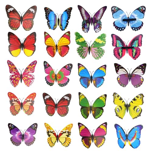FENGQQKJ Schmetterlinge Deko mit Clip Frühling Deko 20 Stück Schmetterlingsclip Künstliche Bunte Schmetterling Garten Metall Schmetterling zur Zweige Außenbereich für Tischdekoration FENGQQKJ Schmetterlinge Deko mit Clip Frühling Deko 20 Stück Schmetterlingsclip Künstliche Bunte Schmetterling Garten Metall Schmetterling zur Zweige Außenbereich für Tischdekoration von FENGQQKJ
