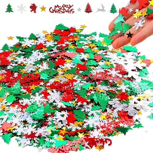 Weihnachtskonfetti Weihnachtsdekoration Christmas Snowflake Weihnachten Konfetti Frohe Weihnachten Konfetti Weihnachtsdekorationen 100g für Weihnachtsfeier Dekoration Weihnachtskonfetti Weihnachtsdekoration Christmas Snowflake Weihnachten Konfetti Frohe Weihnachten Konfetti Weihnachtsdekorationen 100g für Weihnachtsfeier Dekoration von FENGQQKJ