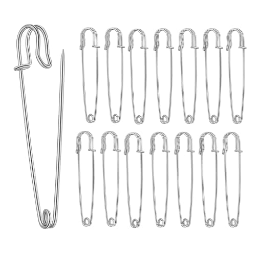 15 große Sicherheitsnadeln, 75 mm, robust, extra groß, Edelstahl-Sicherheitsnadeln für feste Decken, Schals, große Kiltnadeln für dicken Stoff, Leder, Handwerk, Kunst, Kleidung, Broschenherstellung 15 große Sicherheitsnadeln, 75 mm, robust, extra groß, Edelstahl-Sicherheitsnadeln für feste Decken, Schals, große Kiltnadeln für dicken Stoff, Leder, Handwerk, Kunst, Kleidung, Broschenherstellung von FENGRUI