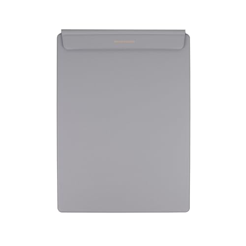 FENICE Magnetisches Klemmbrett, A4, schlankes und helles PU-Leder (Hellgrau, A4) von FENICE