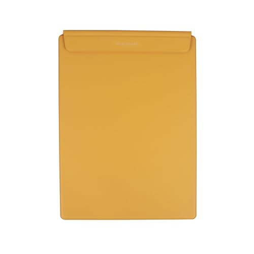 FENICE Magnetisches Klemmbrett, A4, schlankes und leichtes PU-Leder (Gelb, A4) von FENICE