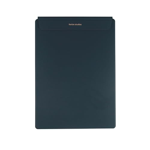 FENICE Magnetisches Klemmbrett, A4, schlankes und leichtes PU-Leder (Marineblau, A4) von FENICE