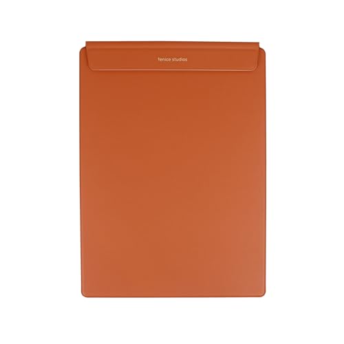 FENICE Magnetisches Klemmbrett, A4, schlankes und leichtes PU-Leder (Orange, A4) von FENICE
