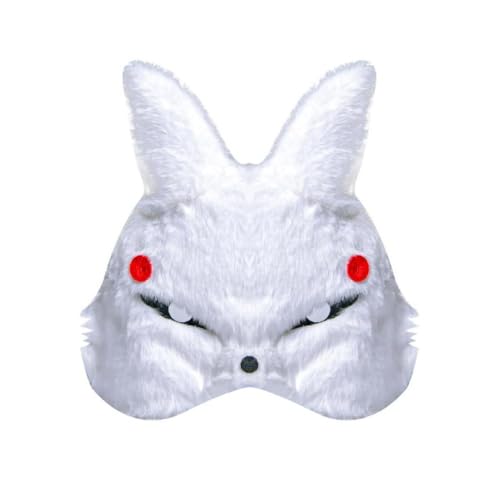 FENOHREFE Halloween Füchse Japanisches halbes Gesicht handbemalt Party Tier Cosplay Kostüm Für Karneval Pelzige Füchse von FENOHREFE