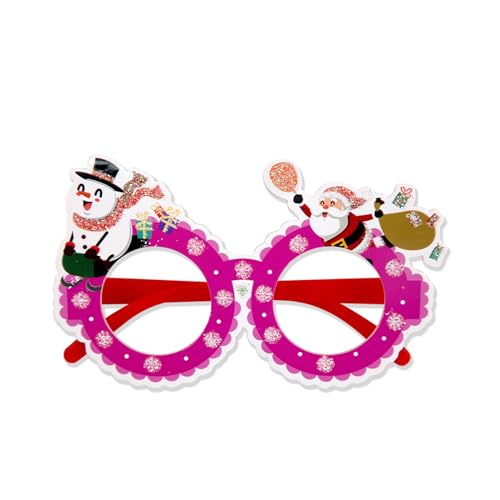FENOHREFE Weihnachtsmann XmasTree Brillenrahmen Kunststoff Brille 2024 Silvester Party Supplies Weihnachtsdekoration Kinder Geschenk Themen-Brille von FENOHREFE