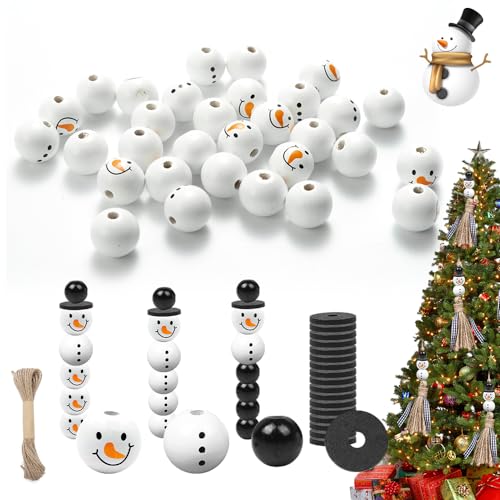 FENYW 240 Stück Schneemann Holzperlen, Weihnachts Holzperlen mit Löchern, Holzperlen mit Gesicht für 60 Sets Schneemänner, 20mm Holzperlen Natur für DIY-Basteleien, Weihnachten, Winter-Dekorationen FENYW 240 Stück Schneemann Holzperlen, Weihnachts Holzperlen mit Löchern, Holzperlen mit Gesicht für 60 Sets Schneemänner, 20mm Holzperlen Natur für DIY-Basteleien, Weihnachten, Winter-Dekorationen von FENYW