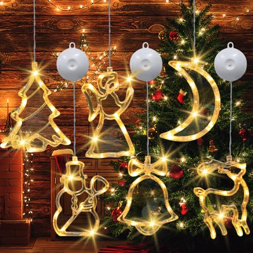 FENYW LED Saugnapf Weihnachten Lichter, 6 PCS Weihnachtsdeko Fenster, Weihnachtsbeleuchtung Fenster, Fensterbeleuchtung Weihnachten, Weihnachten Dekorative Fenster Licht für Weihnachten Deko Party FENYW LED Saugnapf Weihnachten Lichter, 6 PCS Weihnachtsdeko Fenster, Weihnachtsbeleuchtung Fenster, Fensterbeleuchtung Weihnachten, Weihnachten Dekorative Fenster Licht für Weihnachten Deko Party von FENYW