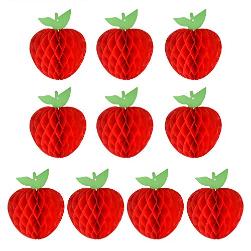 FEPITO 10 Pack 7 Zoll Apfel Gewebe Bienenwabe Hängend Rot Papier Apfel Dekorationen Obst Dekoration für Zurück zur Schule, Babydusche FEPITO 10 Pack 7 Zoll Apfel Gewebe Bienenwabe Hängend Rot Papier Apfel Dekorationen Obst Dekoration für Zurück zur Schule, Babydusche von FEPITO