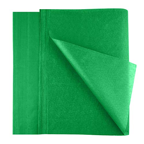 FEPITO 100 Blatt Weihnachts-Seidenpapier Geschenkverpackung Grün Papier Seidenpapier für Weihnachtsverpackungsgeschenke, Kunsthandwerk (14 x 20 Zoll) von FEPITO