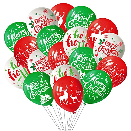 FEPITO 100Pcs Weihnachtsfeier Ballon 12 Zoll Weiß Rot und Grün Latex Weihnachtsballons, 6 Frohe Weihnachten Stil für Weihnachtsdekoration Party Supplies FEPITO 100Pcs Weihnachtsfeier Ballon 12 Zoll Weiß Rot und Grün Latex Weihnachtsballons, 6 Frohe Weihnachten Stil für Weihnachtsdekoration Party Supplies von FEPITO