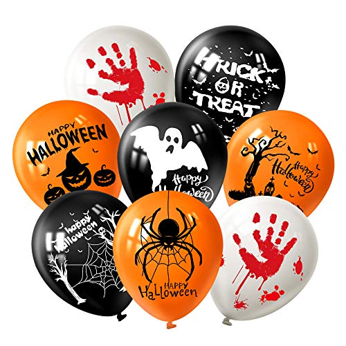 FEPITO 12 "Halloween Dekorationen Latex Ballons 18 Stück Halloween Fun Party Ballons mit 7 Halloween Muster von FEPITO