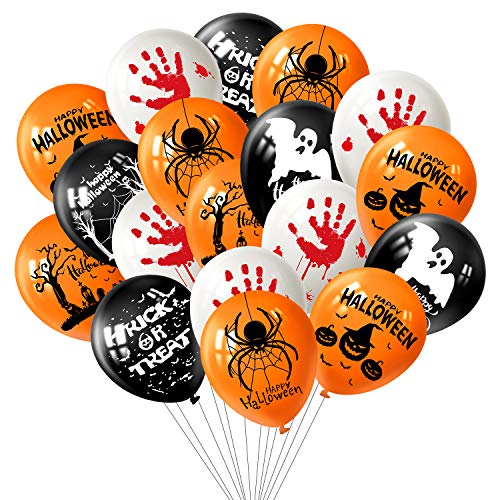 FEPITO 12 "Halloween Latex Luftballons 36 Stück Halloween Fun Party Deko Luftballons, 7 Halloween Muster von FEPITO