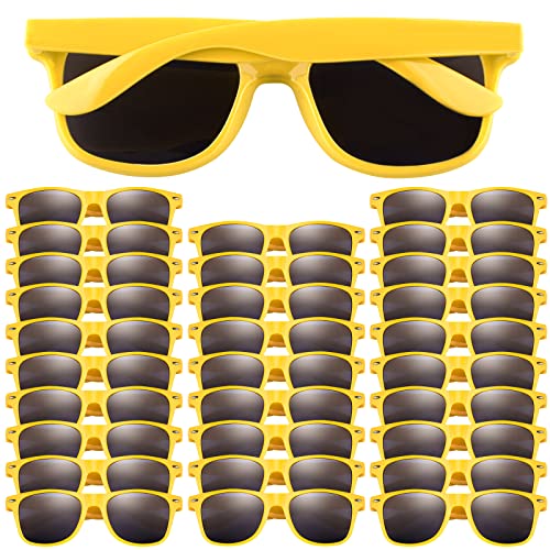 FEPITO 30 Stück Kinder Party Sonnenbrillen für Kinder, Geburtstagsfeiern, Leckerlibeutel Füllstoffe für Strand Pool Party Spielzeug, Gelb von FEPITO