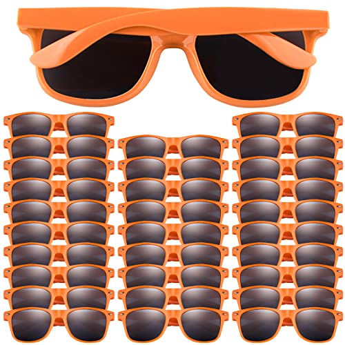 FEPITO 30 Stück Kinder Party Sonnenbrillen für Kinder, Geburtstagsfeiern, Leckerlibeutel Füllstoffe für Strand Pool Party Spielzeug, Orange von FEPITO