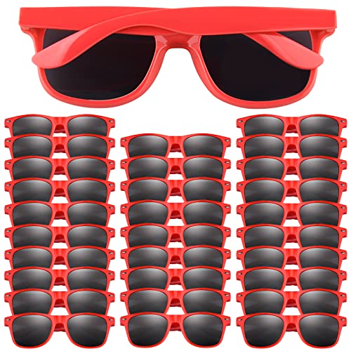 FEPITO 30 Stück Kinder Party Sonnenbrillen für Kinder, Geburtstagsfeiern, Leckerlibeutel Füllstoffe für Strand Pool Party Spielzeug, Rot von FEPITO