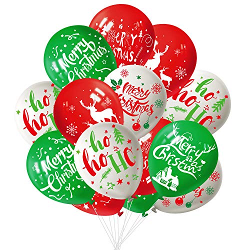 FEPITO 50Pcs Weihnachtsfeier Ballon 12 Zoll Weiß Rot und Grün Latex Weihnachtsballons, 6 Frohe Weihnachten Stil für Weihnachtsdekoration Party Supplies FEPITO 50Pcs Weihnachtsfeier Ballon 12 Zoll Weiß Rot und Grün Latex Weihnachtsballons, 6 Frohe Weihnachten Stil für Weihnachtsdekoration Party Supplies von FEPITO