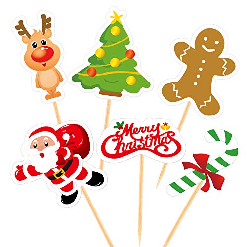 FEPITO 60 Stücke Weihnachten Cupcake Toppers Picks Frohe Weihnachten Zahnstocher Fahnen für Weihnachten Kuchen Dekorationen Weihnachtsfeier Urlaub liefert FEPITO 60 Stücke Weihnachten Cupcake Toppers Picks Frohe Weihnachten Zahnstocher Fahnen für Weihnachten Kuchen Dekorationen Weihnachtsfeier Urlaub liefert von FEPITO