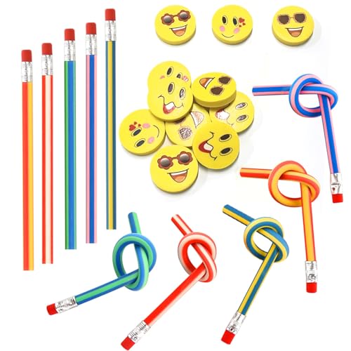 FEPITO 62 Stück Biegestifte für Kinder, 30 Bunte Flexible Biegestifte mit 32 Niedlichen Radiergummis Magische Mitgebsel Kindergeburtstag Geschenke Mitgebselfüller für Kinder FEPITO 62 Stück Biegestifte für Kinder, 30 Bunte Flexible Biegestifte mit 32 Niedlichen Radiergummis Magische Mitgebsel Kindergeburtstag Geschenke Mitgebselfüller für Kinder von FEPITO