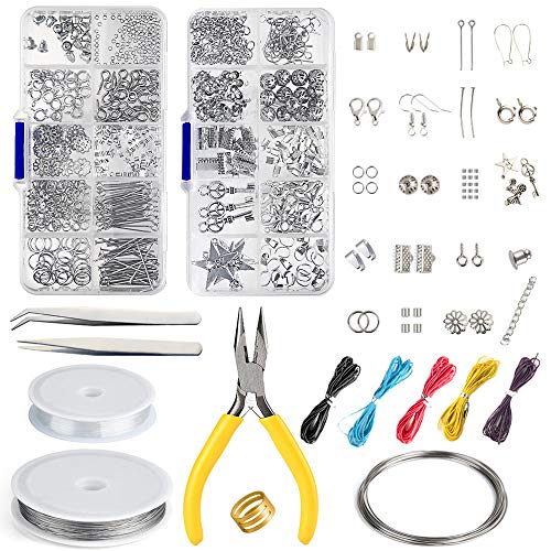 FEPITO Schmuckherstellung Kit Anfänger Werkzeug Kit Schmuck Reparatur Kit Schmuck Zubehör mit Zangen für Schmuckherstellung Reparatur DIY Bastelbedarf FEPITO Schmuckherstellung Kit Anfänger Werkzeug Kit Schmuck Reparatur Kit Schmuck Zubehör mit Zangen für Schmuckherstellung Reparatur DIY Bastelbedarf von FEPITO
