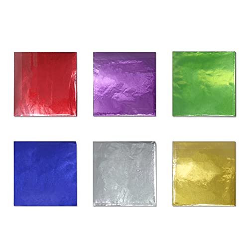 FERENLI 600 Stück 6 Farben Pralinen Verpackungen Dekoration Aluminiumfolie Papier Geschenkpapier Wrapper Süßigkeiten Lutscherpapier Lebensmittel Zinnfolien Verpackungen (10x10cm (3.9x3.9inch)) von FERENLI