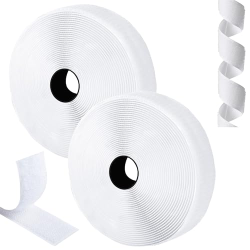 FERMAH Doppelseitiges Klettband, Klettband, 3 m x 2 cm, weiß, doppelseitiges Klettband, starker Halt für DIY-Projekte (weiß) von FERMAH