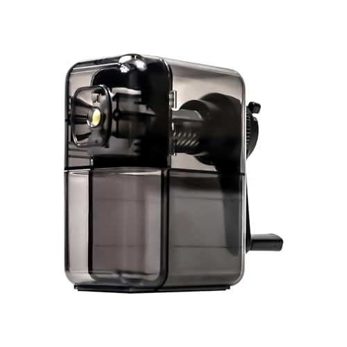 Anspitzer mit Behälter, Bleistiftspitzer, Anspitzer mit Kurbel, Spitzmaschine, Anspitzer, Einstellbare Dicke, für Kohle, Skizzenstifte und Buntstifte, Schwarz Anspitzer mit Behälter, Bleistiftspitzer, Anspitzer mit Kurbel, Spitzmaschine, Anspitzer, Einstellbare Dicke, für Kohle, Skizzenstifte und Buntstifte, Schwarz von FESSOSKO