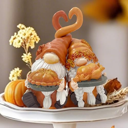 FESTGLOX Thanksgiving Zwerg Dekorationen Harz Zwerge für Herbst Dekor Indoor Home Kleine Zwerg Figuren mit Kürbiskuchen und Truthahn für Herbsternte FESTGLOX Thanksgiving Zwerg Dekorationen Harz Zwerge für Herbst Dekor Indoor Home Kleine Zwerg Figuren mit Kürbiskuchen und Truthahn für Herbsternte von FESTGLOX