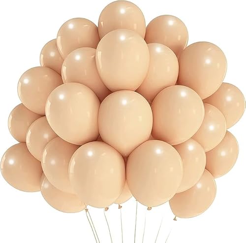 Luftballon 12 Zoll 30cm Naturlatex Luftballon Heliumballon Deko für Geburtstag Taufe Party Deko (Koralle, 50 Stück) von FESTYJOY