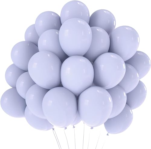 Pastell-Ballon, 30 cm, Latex, 12 Zoll (30 cm), Naturlatex, aufblasbar, Luft oder Helium, Luftballon, Dekoration für Geburtstag, Taufe, Party (Grau, 50 Stück) von FESTYJOY
