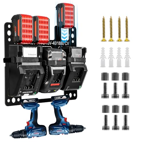 FETESNICE Metall-Wandhalterung für Bosch Professional Akkuhalters und Halterung für Bosch GAL 18V-160C/18V-40/1880CV-Ladegeräte,stabil für Bosch 18V-Akku-Bohrschrauber,Ordnung in Werkstatt und Garage FETESNICE Metall-Wandhalterung für Bosch Professional Akkuhalters und Halterung für Bosch GAL 18V-160C/18V-40/1880CV-Ladegeräte,stabil für Bosch 18V-Akku-Bohrschrauber,Ordnung in Werkstatt und Garage von FETESNICE