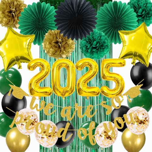Abschlussfeier Party Dekorations Grün Gold 2025 Graduation Deko mit Grün Gold Luftballons We Are So Proud of You Girlande Vormontiert Banner 2025 Abi Bachelor Graduierung Party Abschlussfeier Party Dekorations Grün Gold 2025 Graduation Deko mit Grün Gold Luftballons We Are So Proud of You Girlande Vormontiert Banner 2025 Abi Bachelor Graduierung Party von FETETIJD