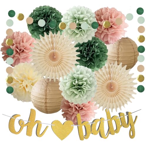 Babyparty Deko Salbeigrün Rosa Baby Shower Deko Mädchen Oh Baby Girlande Salbeigrün Rosa Beige Seidenpapier Pom Poms Gender Reveal Neutral Babyparty Dekoration Babyparty Deko Salbeigrün Rosa Baby Shower Deko Mädchen Oh Baby Girlande Salbeigrün Rosa Beige Seidenpapier Pom Poms Gender Reveal Neutral Babyparty Dekoration von FETETIJD