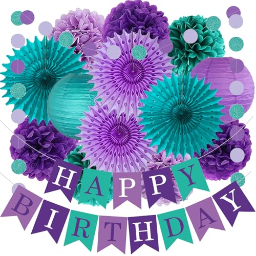 Meerjungfrau Geburtstag Deko Lila Lavendel Party Dekorationen Lila Matt Blaugrün Papierfächer Laternen Papier Pom Poms Kreis Punkt Girlanden für Meerjungfrau Geburtstag Mädchen Babyparty Party Deko Meerjungfrau Geburtstag Deko Lila Lavendel Party Dekorationen Lila Matt Blaugrün Papierfächer Laternen Papier Pom Poms Kreis Punkt Girlanden für Meerjungfrau Geburtstag Mädchen Babyparty Party Deko von FETETIJD
