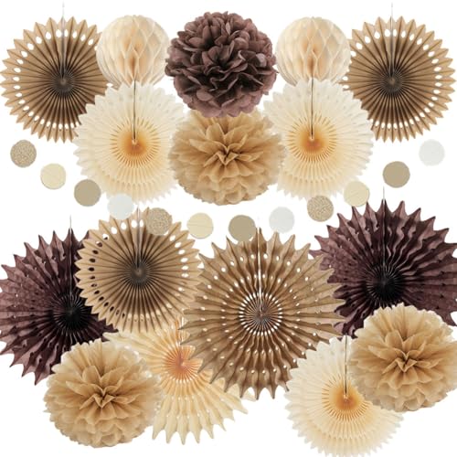 Party Deko Braun Beige Neutral Pompons Deko Braun Beige Papier Fächer Party Blumen Wabenbälle für Vintage Babyparty JGA Frauen Boho Geburtstagsdeko Hochzeit Party Deko Braun Beige Neutral Pompons Deko Braun Beige Papier Fächer Party Blumen Wabenbälle für Vintage Babyparty JGA Frauen Boho Geburtstagsdeko Hochzeit von FETETIJD