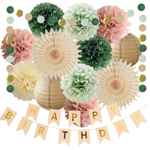 Geburtstag Deko Salbeigrün Rosa Beige Happy Birthday Papier Girlande Olivgrün Rosa Seidenpapier Pompoms für Frauen Mädchen Neutral Geburtstag Party Deko Geburtstag Deko Salbeigrün Rosa Beige Happy Birthday Papier Girlande Olivgrün Rosa Seidenpapier Pompoms für Frauen Mädchen Neutral Geburtstag Party Deko von FETETIJD