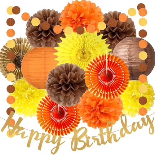 Herbst Geburtstags Party Dekorationen Orange Party Dekorationen Orange Braun Gelb Papierlaterne Papierfächer Pompoms mit Happy Birthday Banner Hochzeit Geburtstag Thanksgiving Gartenparty Deko Herbst Geburtstags Party Dekorationen Orange Party Dekorationen Orange Braun Gelb Papierlaterne Papierfächer Pompoms mit Happy Birthday Banner Hochzeit Geburtstag Thanksgiving Gartenparty Deko von FETETIJD