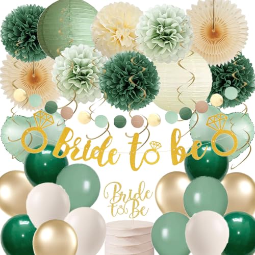 Junggesellenabschied Frauen Deko Grün Gold Bride to Be Salbeigrün JGA Deko Frauen Gold Grün Retro Bridal Shower Party Luftballons Salbei Olivgrün Beige Pompons mit Bride to Be Tortendeko Junggesellenabschied Frauen Deko Grün Gold Bride to Be Salbeigrün JGA Deko Frauen Gold Grün Retro Bridal Shower Party Luftballons Salbei Olivgrün Beige Pompons mit Bride to Be Tortendeko von FETETIJD