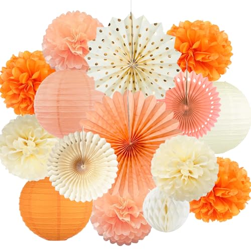 Orange Beige Pfirsich Party Dekorationen Seidenpapier Pompoms Papier Fans Fächer und Wabenbälle Dekorpapier Kit für Herbst Party Geburtstag Hochzeit Baby Dusche Brautdusche Dekorationen Orange Beige Pfirsich Party Dekorationen Seidenpapier Pompoms Papier Fans Fächer und Wabenbälle Dekorpapier Kit für Herbst Party Geburtstag Hochzeit Baby Dusche Brautdusche Dekorationen von FETETIJD