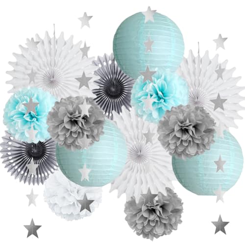 Winter Wonderland Party Deko Blau Weiß Grau Pompons Papierlaternen Blau Grau Winter Party Deko Blau Weiß für Babyparty Winter Wunderland Geburtstag Deko Hellblau Hochzeit Deko Blau Grau Winter Wonderland Party Deko Blau Weiß Grau Pompons Papierlaternen Blau Grau Winter Party Deko Blau Weiß für Babyparty Winter Wunderland Geburtstag Deko Hellblau Hochzeit Deko Blau Grau von FETETIJD